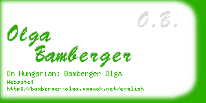 olga bamberger business card